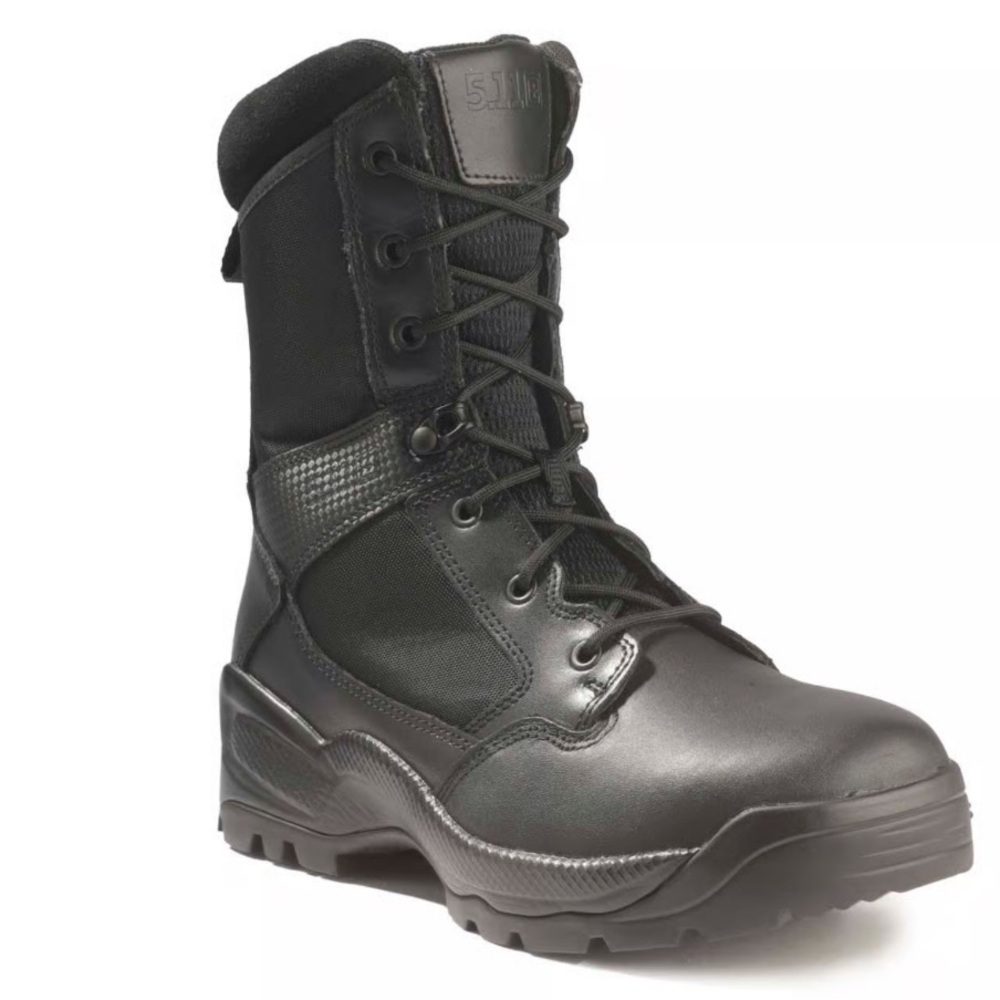 5.11 Black Leather Tactical Boots Atac 8” side zip boot